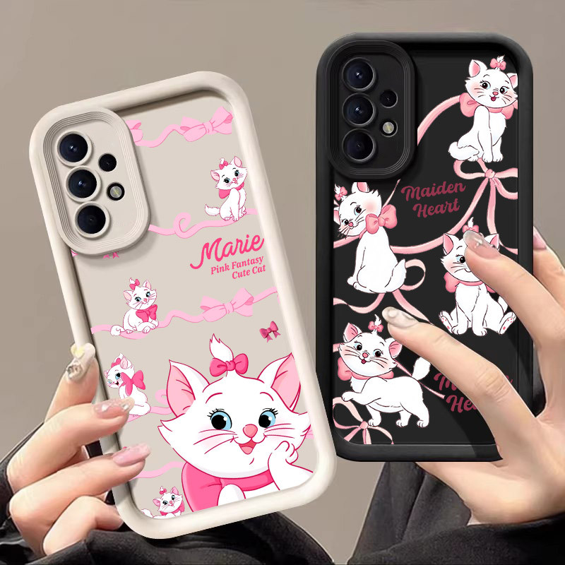Disney Pink Marie Cute Cat Phone Case Para Samsung Galaxy A55 A54 5G A52 A53 A72 4G A35 A34 A32 A25 A23 A21S A16 A15 A14