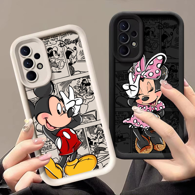 Capa De Telefone Disney Minnie Mickey Mouse Para Samsung Galaxy A55 A54 5G A52 A53 A72 4G A35 A34 A32 A25 A23 A21S A16 A