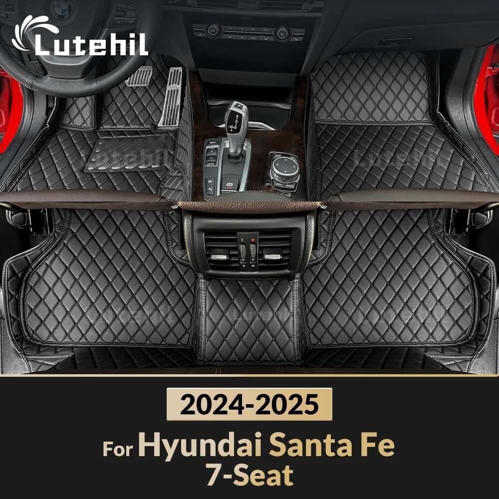 Para Hyundai Santa Fe 7 Assentos 2024 2025 Tapetes De Carro Personalizados Almofadas De Pé Automóvel Capa De Tapete Aces