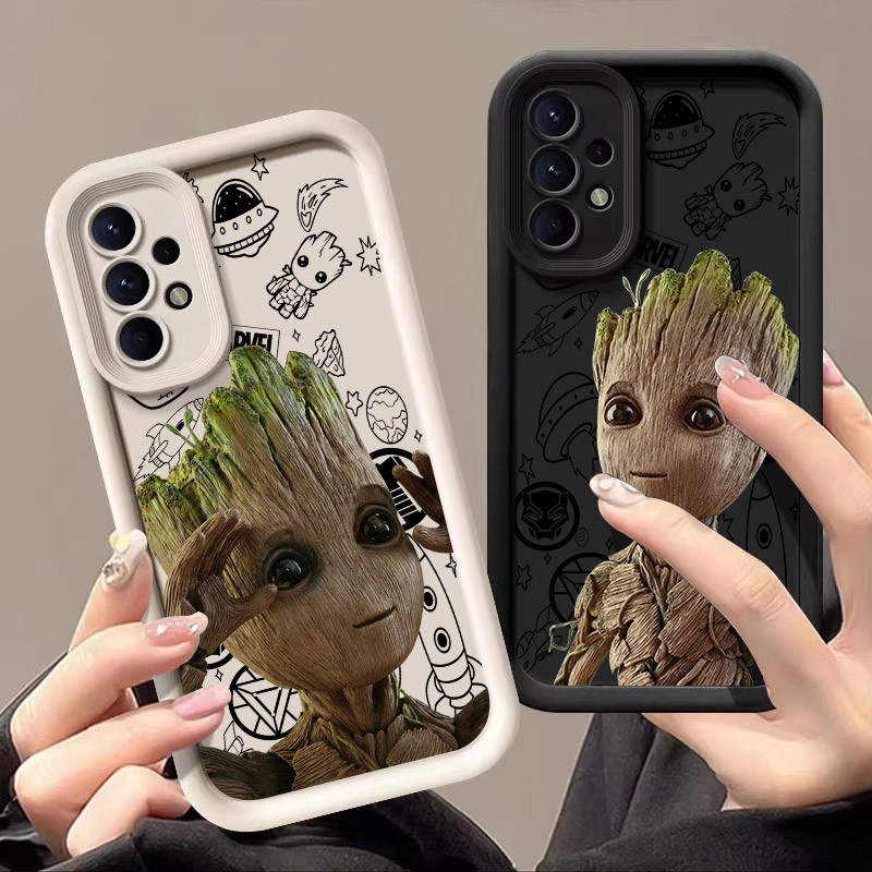 Capa De Telefone Baby Groot Cute Marvel Para Samsung Galaxy A55 A54 5G A52 A53 A72 4G A35 A34 A32 A25 A23 A21S A16 A15 A