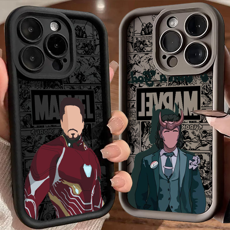 Marvel Ironman Loki Capitão América Caso Para iPhone 16E 16 15 11 14 Pro Max Plus 12 13 Mini Silicone 16Pro 15Plus Capa em Oferta na Shopee