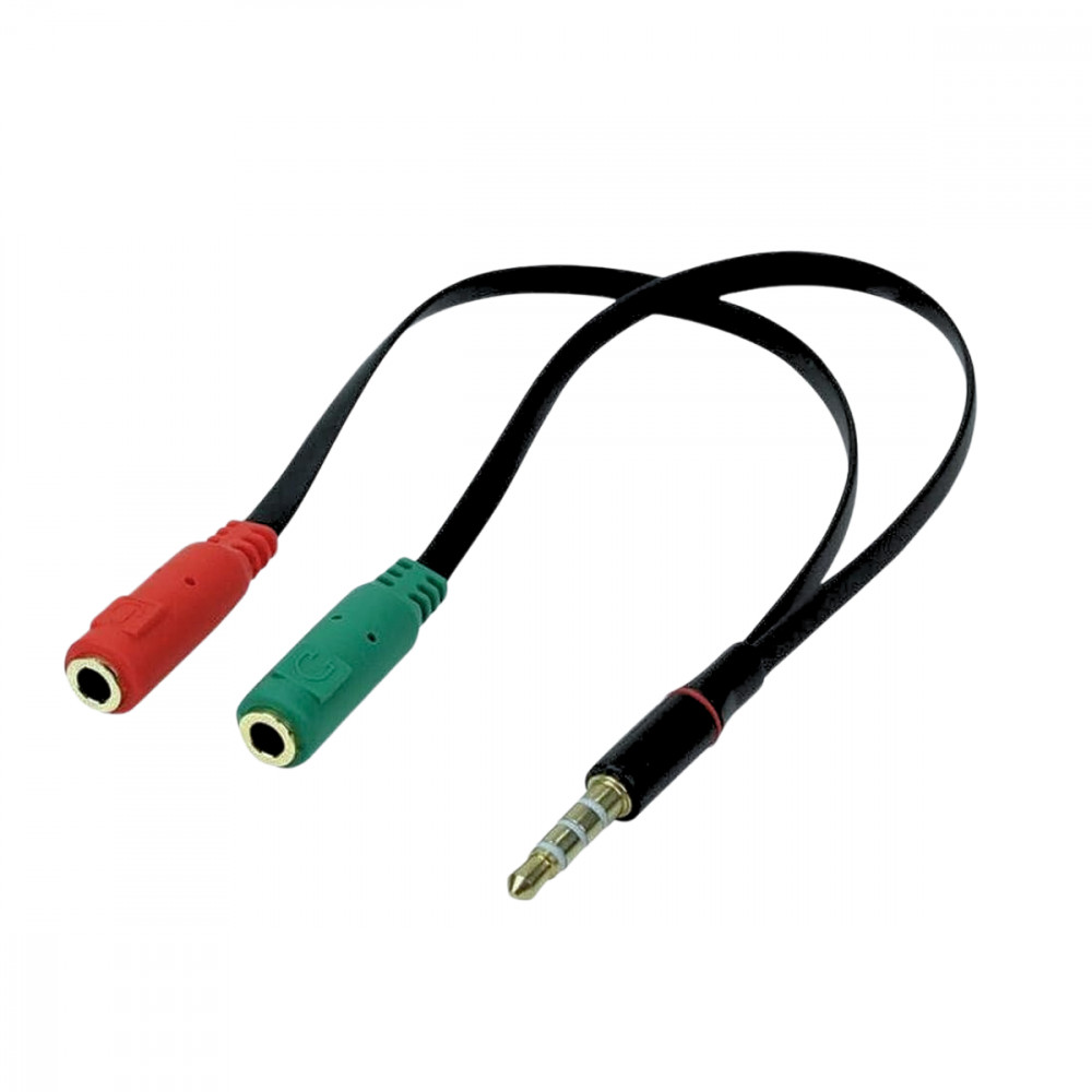 Cabo Auxiliar Adaptador Audio P2 para Duplo P2 Femea Fone e Microfone Headset P2 / 2X P2 Fêmea
