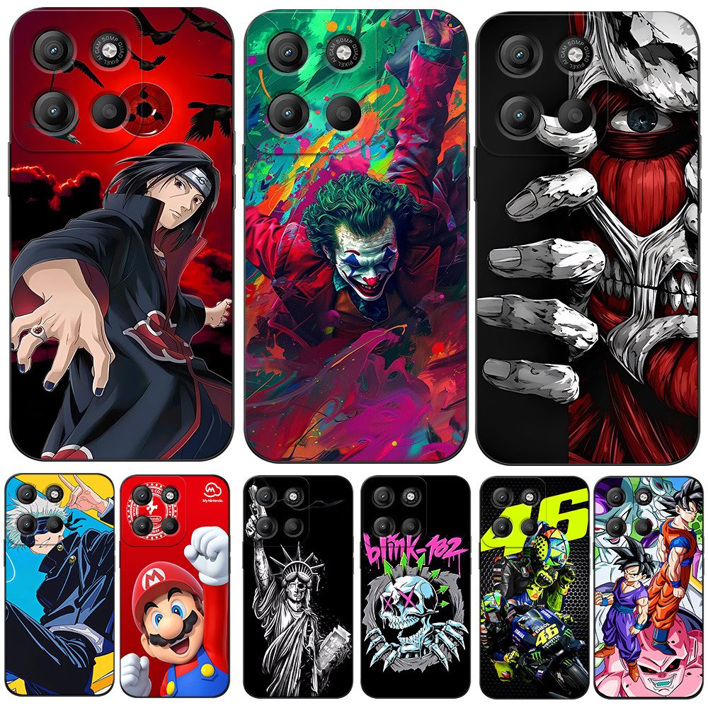 Capa Para Motorola MOTO G15 G75 De Silicone Macio Preto Tpu Engraçado Coringa Homem VR46 design Bonito