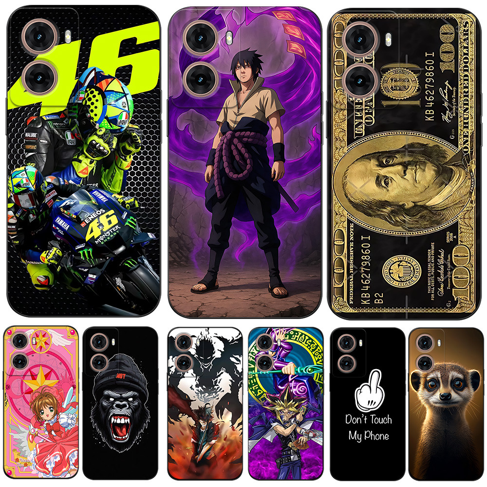 Capa Para Motorola MOTO G05 De Telefone De Silicone Macio Preto Tpu Engraçado Dólar vr46 Gato Fofo O Coringa
