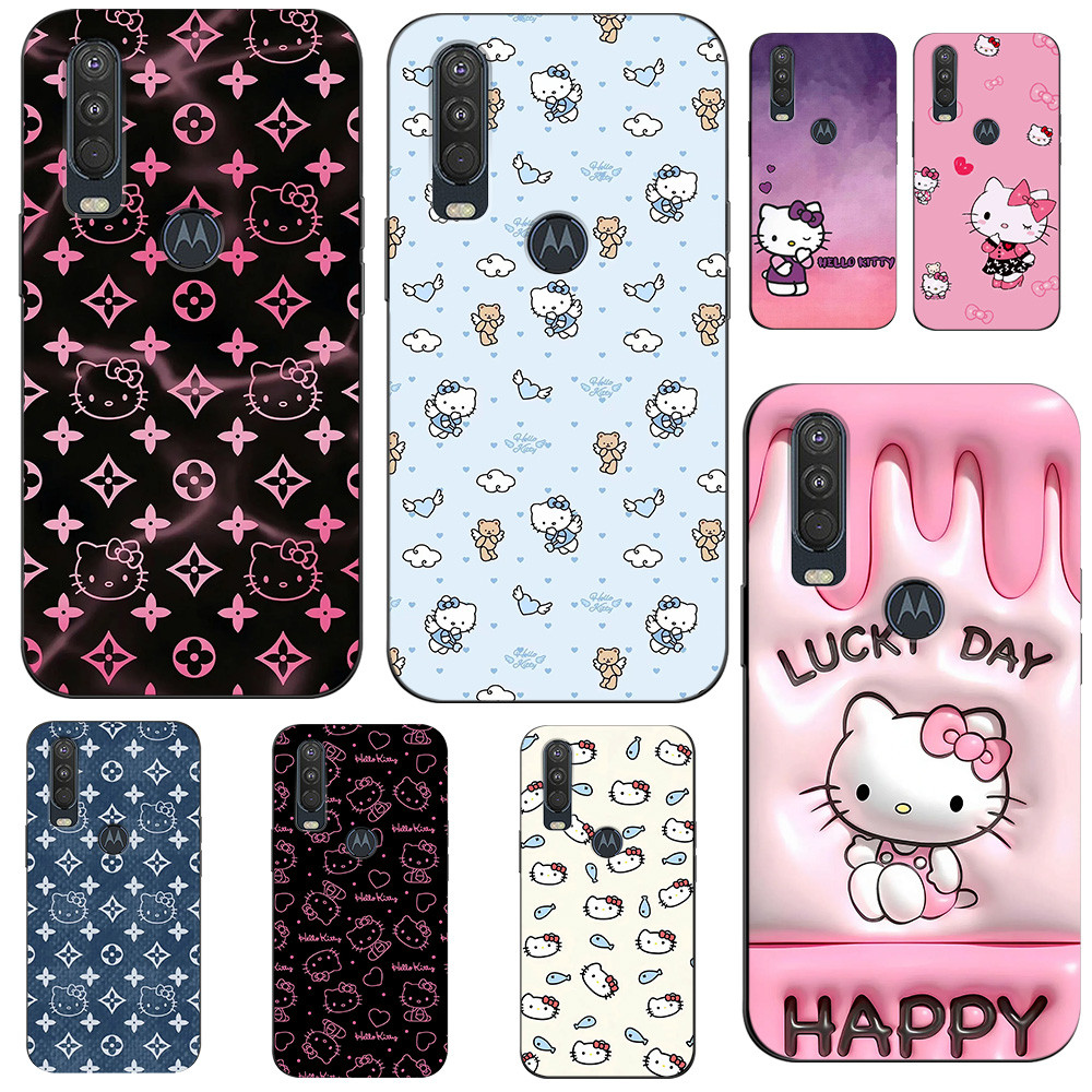 Capinha Rosa Motorola Moto One Action Hello Capinha iPhone Fofa Vaquinha Capa Hello Kitty Capinha Kawaii @10012