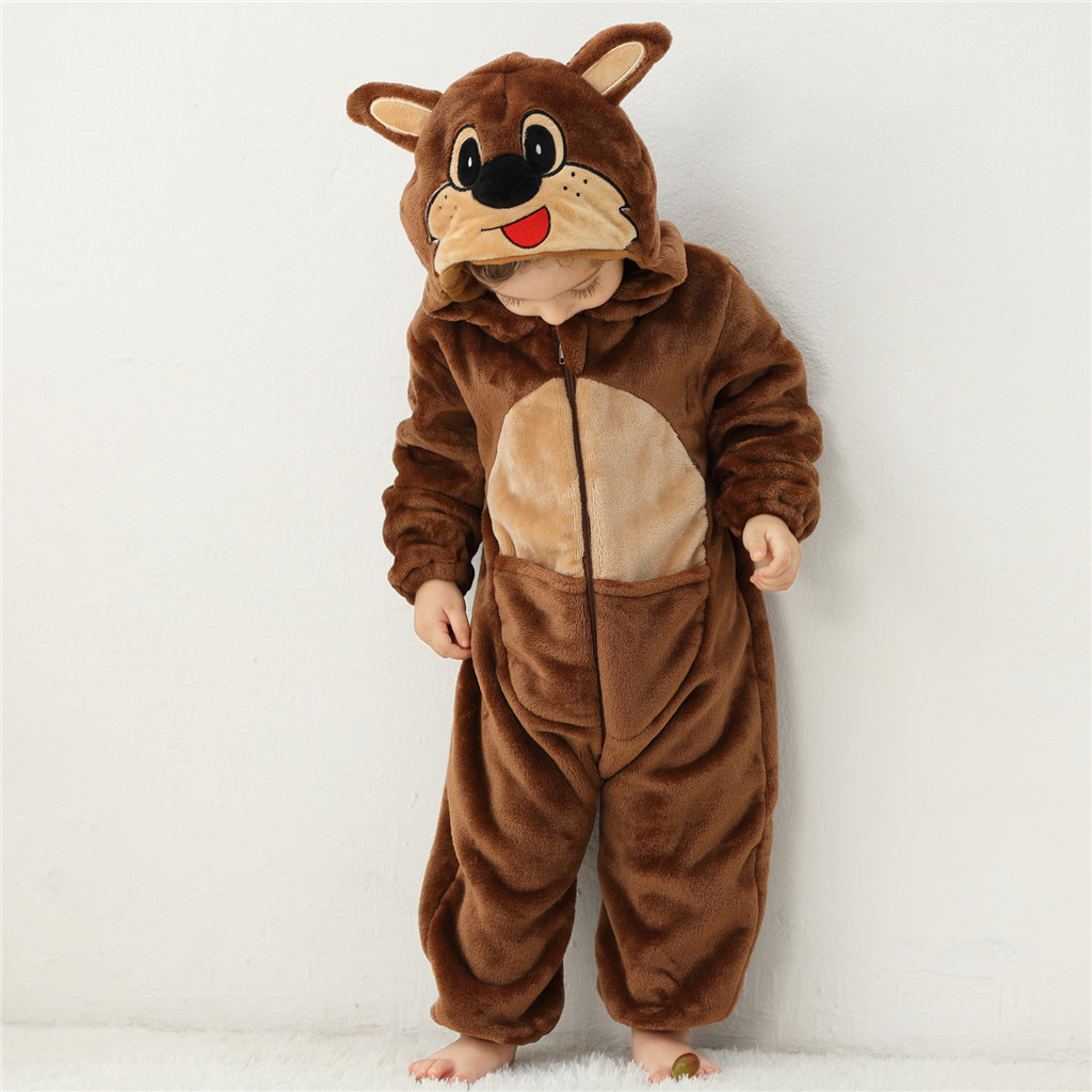 Roupas De Bebê Recém-Nascido Inverno Manga Longa Macacão Infantil Meninos Meninas Bonito Canguru Ponto Dos Desenhos Anim