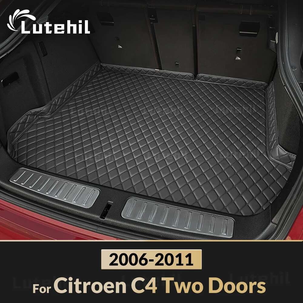 Tapete De Couro Para Porta-Malas De Carro , Alta Qualidade , Citroen C4 , Duas Portas , 2006 , 2007 , 2008 , 2009 , 2010