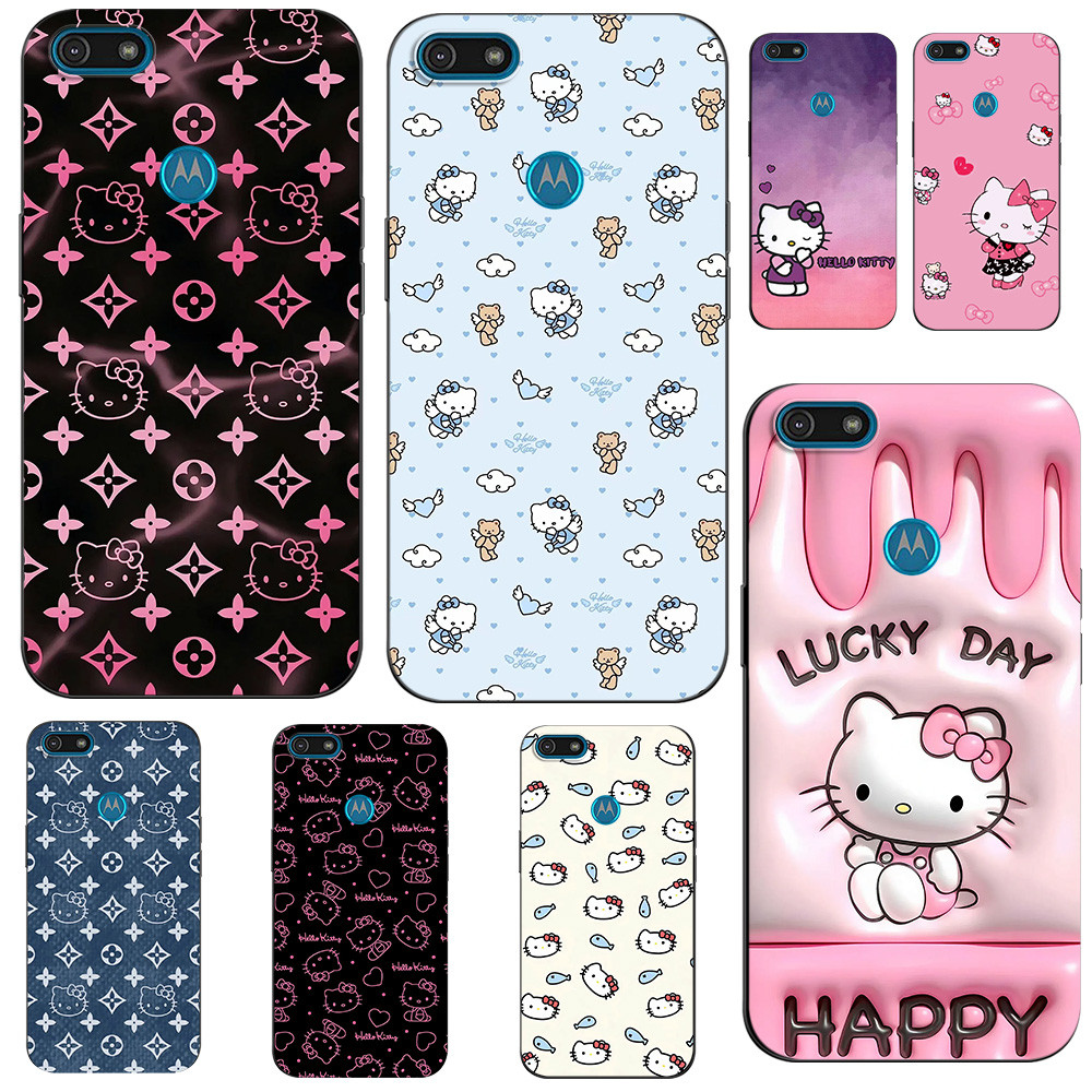Capinha Rosa Motorola Moto E6 Play Hello Capinha iPhone Fofa Vaquinha Capa Hello Kitty Capinha Kawaii @10012