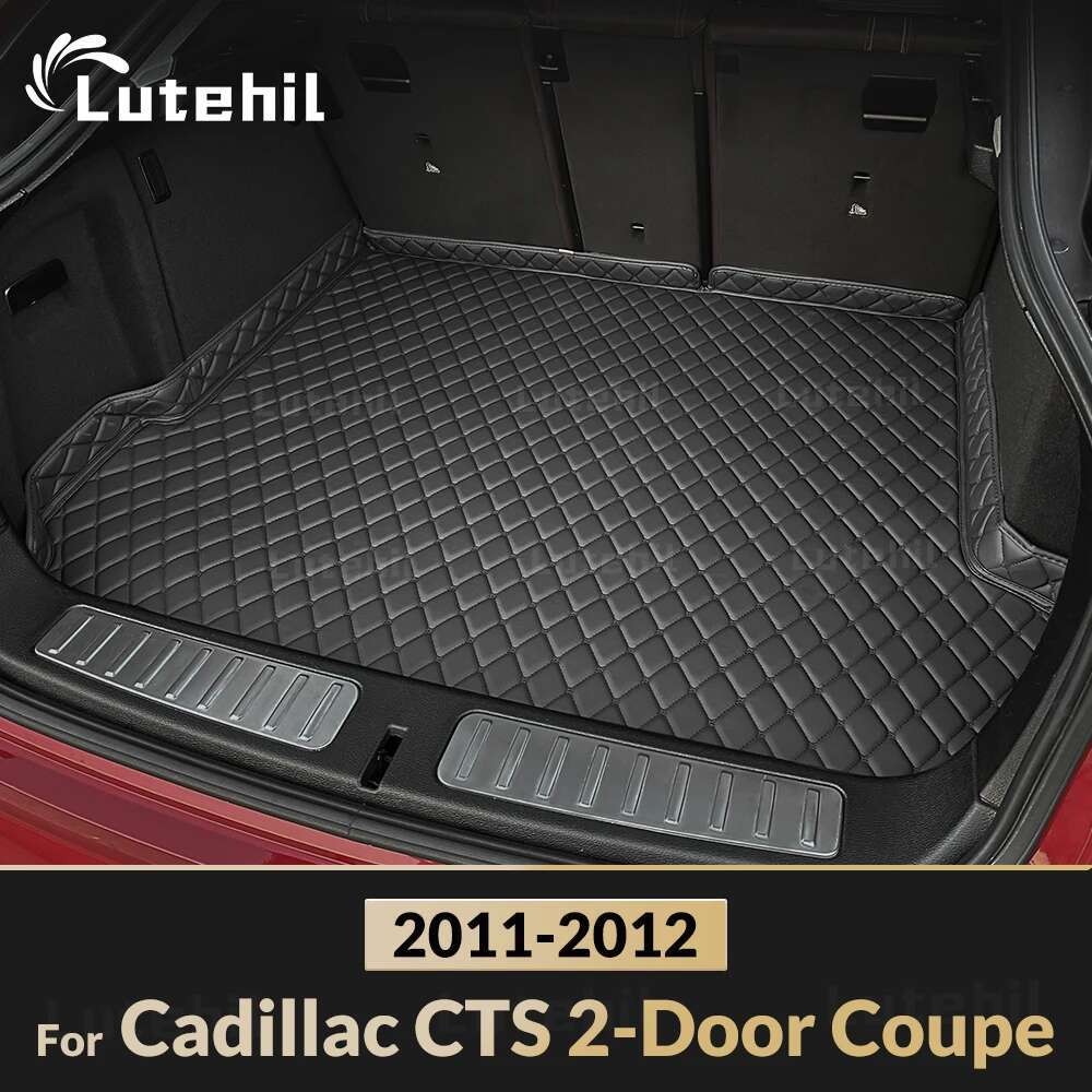 Tapete De Porta-Malas De Carro Para Cadillac CTS Duas Portas Coupe 2011 2012 Fundo Antiderrapante Design De Borda Alta
