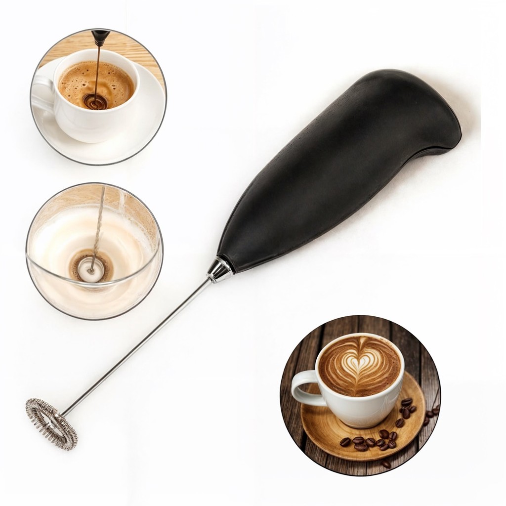 Mixer Bebidas/ovos Portátil Elétrico Bateria Mini Misturador Cor Preto Woosh - Modelo a Pilha