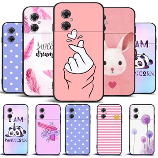 Para Xiaomi Poco M4 5G Capa Traseira Do Telefone Silicone Macio Protetor De Preto Tpu Case Flor Rosa Menina
