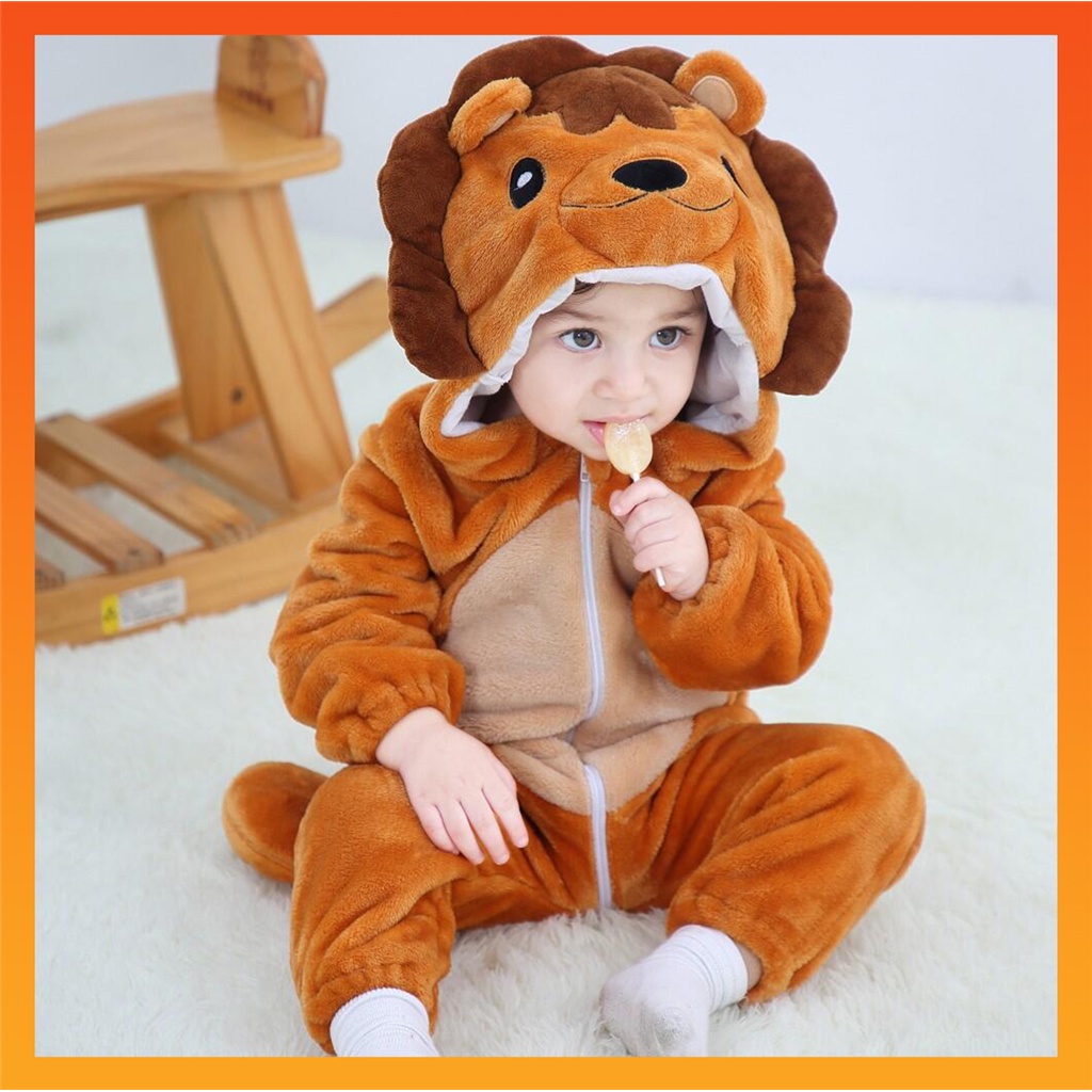 Baby Kigurumi Dinossauro De Ponto De Leão Romper Recém-Nascido Menino Jumpsuit Meninas Cosplay Fantasias Pyjama Roupas Para Dormir