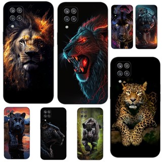 Capa Para Samsung Galaxy A12 M12 Traseira Do Telefone Tpu Preto Textura Animal Leopardo Leão Tigre