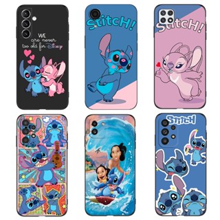 Capa Para Samsung Galaxy A22 4G 5G A22S A42 5G A12 A10 Telefone Traseiro Silicone Macio Preto tpu Lilo & Stitch Cute