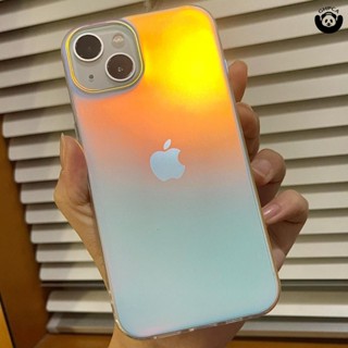 GHPCA capa Gradient Aurora Laser Aurora Laser Brilhante Luxo Capa protetora para as mãos Adequada para iphone 15 14 13 12 11 Pro MAX 15Plus iphone X XS XS MAX XR 7 8 mais Material fosco à prova de choque sem cola com ângulo Mudança de cor Proteção d