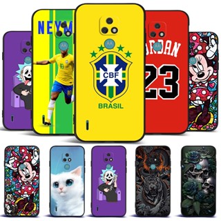 Para Motorola Moto E7 Capa Traseira Em Silicone Macio MotoE7 Protetora Equipe De Futebol De brasil Preto Tpu 23