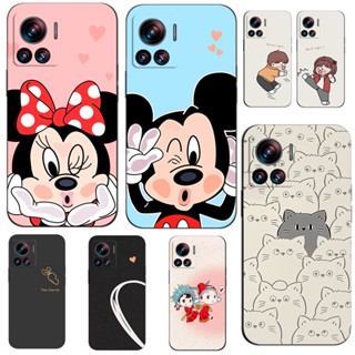 Casal Capinha Motorola Moto Edge 30 Ultra 5G Edge30 Ultra Personalizada Fofa Capa TPU Quadrada Silicon Celular Anime Mickey Mouse Minnie Para Feminina Masculina Branca Preta Rosa (3)