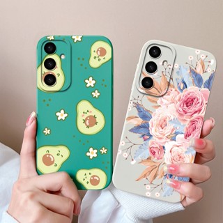 Estojo Para Samsung Galaxy S24 S24 + 5G Beautiful Rose Fashion Simplicity Silicone Quadrado Durável Antifouling Shockproof S 24 + Tampa Traseira Do