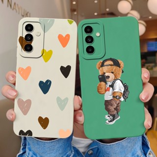 Estojo Para Samsung Galaxy A23 A24 A25 Love Heart Cute Bear Silicone Square Protetor De Anti-Impressão Digital Simplicidade Da Moda A 23 24 25 Capa Traseira
