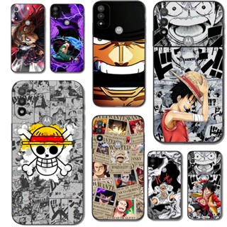 Motorola Capa Para Moto E20 De Silicone Macia MotoE20 Protetora Telefone Tpu Preta ONE PIECE Padrões De design De Caracteres