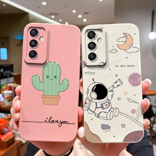Estojo Para Samsung Galaxy M33 M34 5G Cactus Astronauta Capa De Silicone À Prova De Choque Líquido Antiderrapante M 33 34 Proteção Do Pára-Da Câmera