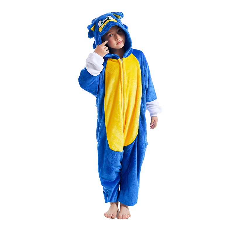 Kigurumi Sonic Cosplay Fantasias De Natal Cartoon Onesies Kids Pijamas Crianças Fato De Salto Para Animais Meninas Meninos
