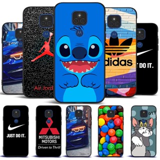 Para Motorola Moto E7 Plus Capa Traseira Em Silicone Macio MotoE7Plus Protetora Telefone Tpu Preto Cão Gato funy Esportivo