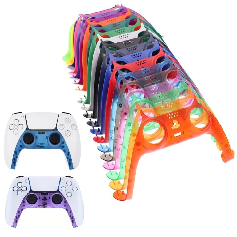 Versão Transparente Tira Decorativa Colorida Para Console PS5 Substituição Do Controlador De Jogo Shell Case PS5 Acessórios Jogos