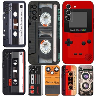 Estojo Para Samsung Galaxy A04 A14 A34 A54 4G 5G Capa De Telefone De Silicone Macia Estilo tpu retro Preto Fita Cassete Vintage