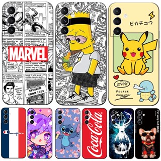 Para Samsung Galaxy A34 A54 5G Capa Traseira Do Telefone Em Silicone Macio Protetor De Preto Tpu Case anime Cão Bonito