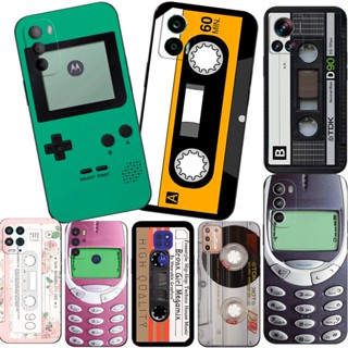 Estojo Para Motorola Moto Edge 40 neo 5G G14 G54 G84 Capa Traseira Do Telefone Silicone Macio Preto Tpu Retro Cassete Câmera