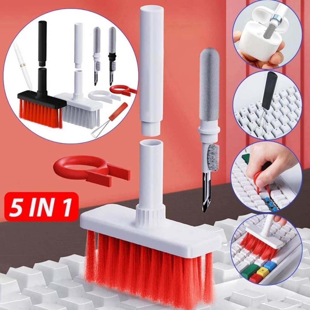 Escova de Limpeza Teclados Fone de Ouvido Multifuncional 5X1