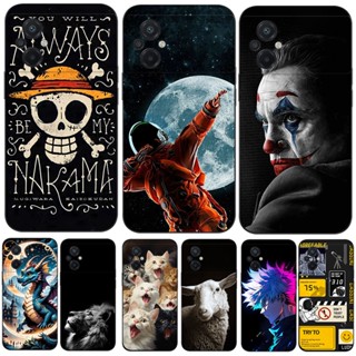 Para Xiaomi Poco M5 4G Capa Traseira Do Telefone Silicone Macio Protetor De Preto Tpu Case Dragão Da Moda De Ovelha