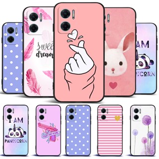 Para xiaomi Redmi 10 5G Capa De 6,58 Polegadas Traseira Do Telefone Silicone Macio Protetor De Preto Tpu Flor Rosa Menina
