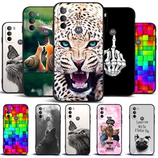 Para Motorola Moto G31 Capa Traseira Da Protetora MotoG31 De Silicone Macio Preto Tpu De Coelho Tigre Macaco
