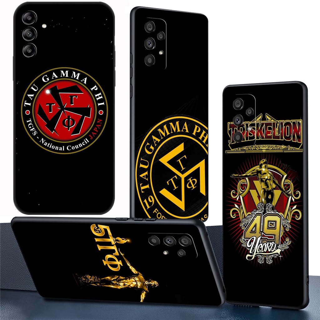 Samsung Galaxy A05s A05 A21s A20e A20s F52 5G F23 F34 S23 FE M34 5G Capa Flexível Preta TPU De Celular SM144 Tau Gamma Phi design De Arte