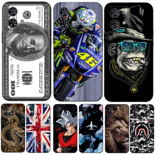 Capa Para Motorola MOTO G84 5G Macia De Silicone De Celular Preta Tpu animal Da Sorte Carro Do Dólar