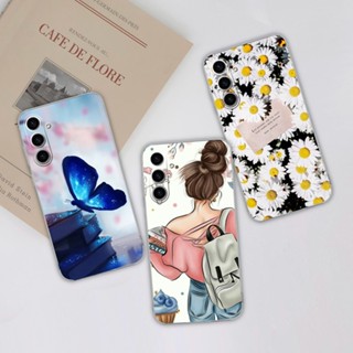 Estojo Para Samsung S24 S24 Plus Capa Telefone Butterfly Girl Simplicity Silicone Transparente Proteção De Prevenção De Quedas Durável Galaxy S 24 S24Plus