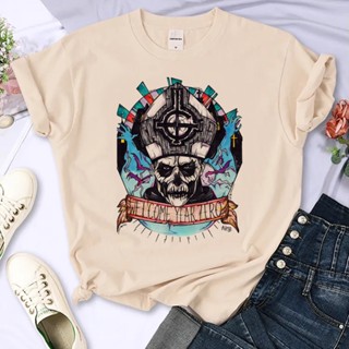 Ghost Band Tee Mulheres Camisetas Japonesas Gráficas De Rua Engraçadas Roupas De Quadrinhos Japoneses