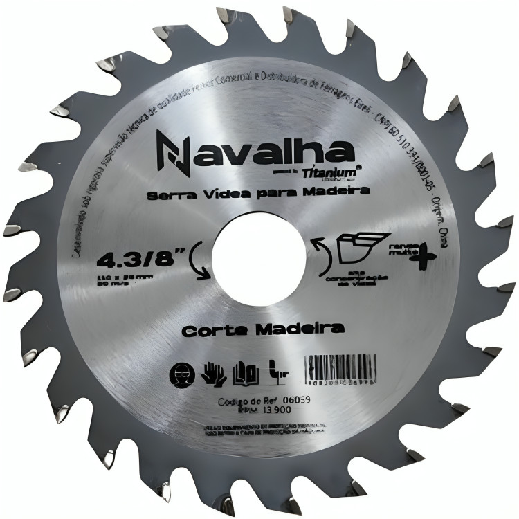 Disco De Serra Circular P/ Madeira 7" 180Mm X 24  Navalha
