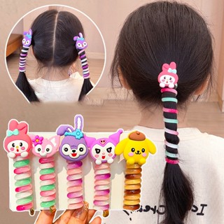 1PC Novo Lovely Animal Head High Elastic Spiral Hair Rope Ponytail Anel De Borracha Para Crianças