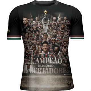 Dry Fit Preta Fluminense T-Campeão De Camisetas Do Euro Slim Manto Libertadores