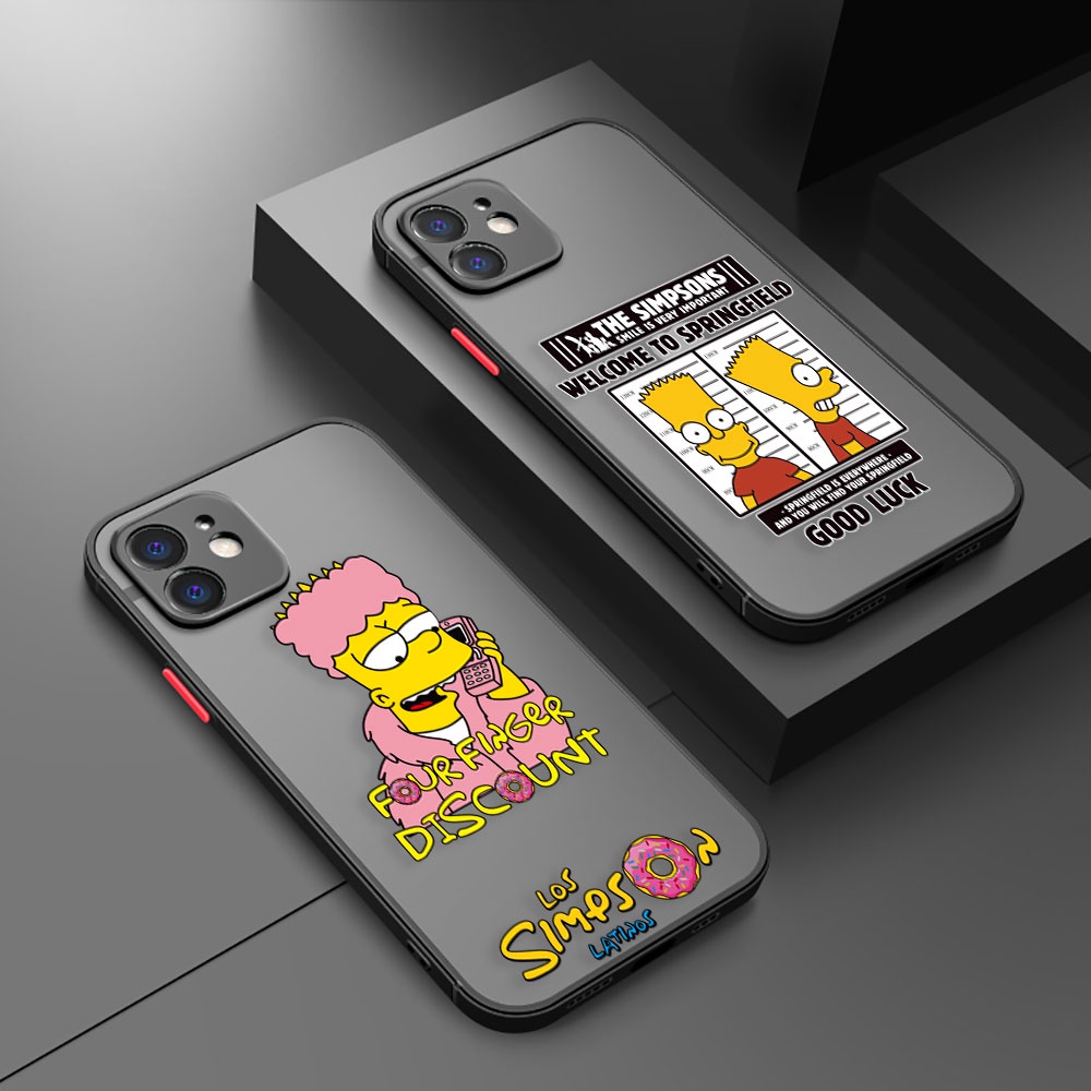 Capa Engraçada Simpsons Anime Barra Fosca Capinha Para Celular Apple iPhone 15 15Plus 15Pro 15ProMax 14 13 12 11 Pro Max Plus XR XS X 6 6s SE 2020 2022 7 8 Mini