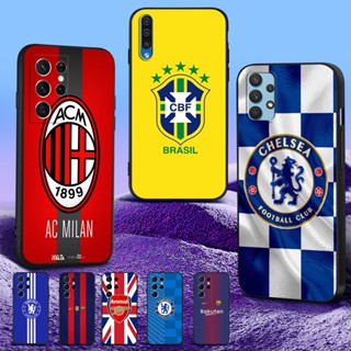 Estojo Para Samsung Galaxy A04 4G A14 A34 A54 5G Soft Silicon Phone Capa Preta Do Time De Futebol tpu