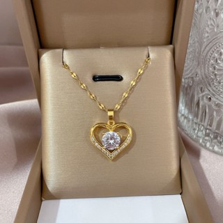 Pingentes De Amor Em Aço Titânio Com Colares Para Moda Feminina Jóias Cadeia De Clavícula Banho De Ouro