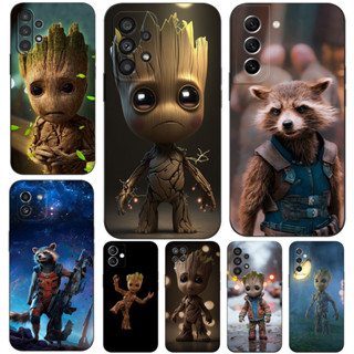 Capa Para Samsung galaxy A04 A14 A34 A54 4G 5G Soft Silicon Phone cover Preto tpu Adorável Groot , Guardas Da Galáxia