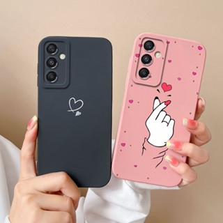 Estojo Para samsung m33 m34 5G Love Heart Back Cover Protetor Quadrado De Silicone Galaxy Capa Bumper Proteção Da Câmera