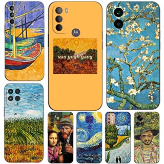 Estojo Para Motorola Moto Edge 40 neo 5G G14 G54 G84 Capa Traseira Do Telefone Silicone Macio Preto Tpu Renaissance Van Gogh Estrela Floral