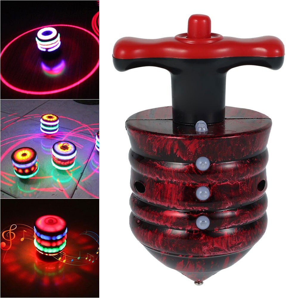 Pião luminoso com lancador automatico musical sonoro e luzes led cor Aleatorio