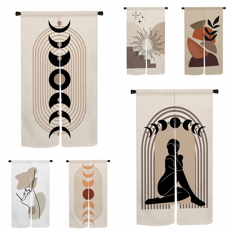 Personalização Cortina Nórdica Porta Do Vento Fase Sol E Lua Cozinha Boêmia Entrada Divisória Pendurada Meia-Decoração em Oferta na Shopee